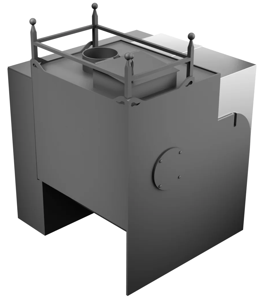 Печь Горыныч Мини, каменка закрытая с правой стороны, естественная система воздушного отопления фото в Уфе