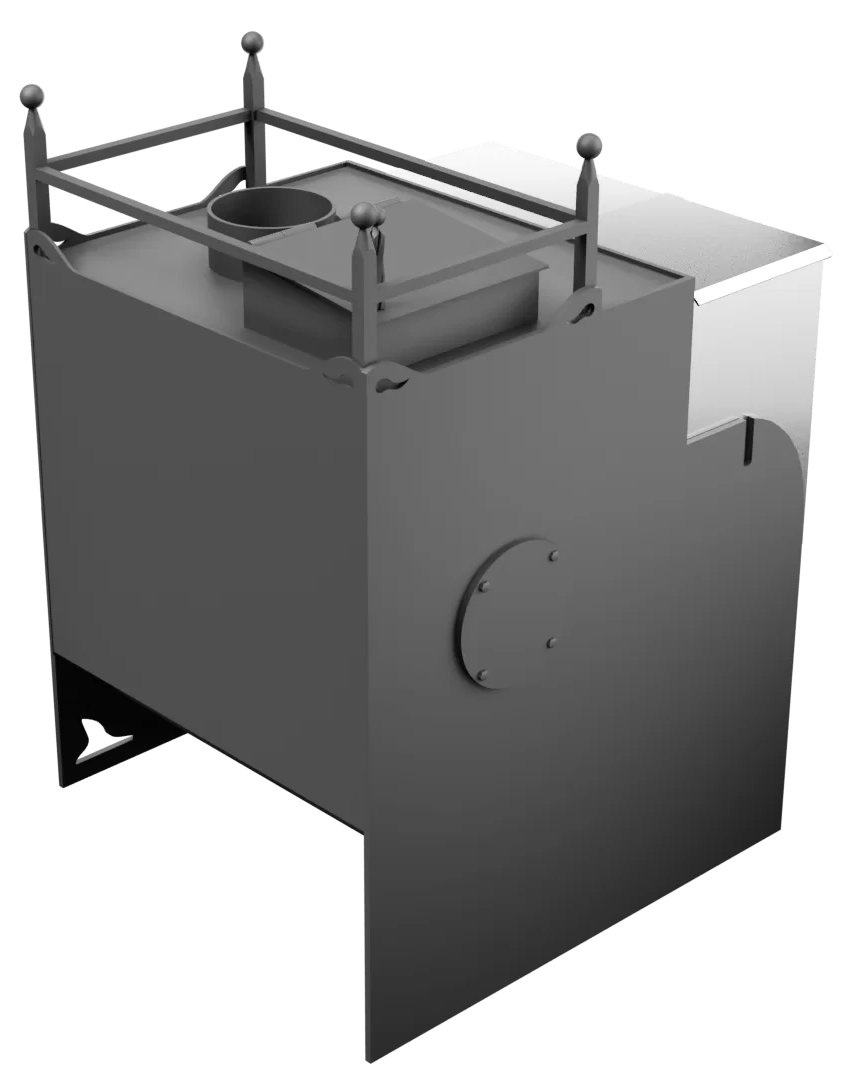 Печь Горыныч Мини, каменка закрытая с правой стороны фото в Уфе