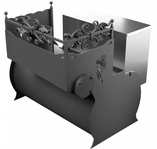 Печь Горыныч 3, каменка с правой стороны, малая дверь со стеклом фото в Уфе