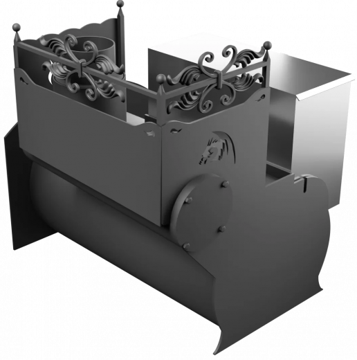 Печь Горыныч 3, каменка с правой стороны, средняя дверь со стеклом фото в Уфе