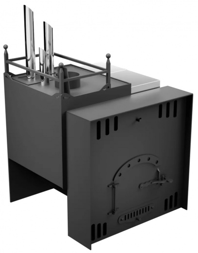 Печь Горыныч Мини, каменка закрытая с парогенератором с левой стороны, естественная система воздушного отопления фото в Уфе