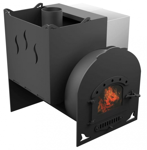 Печь Горыныч Мини, каменка с левой стороны, дверь малая со стеклом фото в Уфе